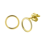 The Jewelry Collection Oorknoppen Cirkel  Geelgoud