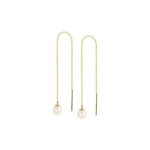 Sparkle14 Doortrek Oorbellen Parel  Goud