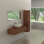 Badkamermeubel, Vonato, Classic 90, bruin/rood hout decor