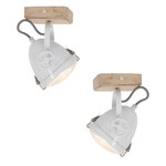 2x Plafond of wand spot Michelle Mexlite, 1703W, wit, licht bruin, bou