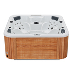 Outdoor Spa, Vonato, Tovario, wit bad / naturel houten kleur zijkant