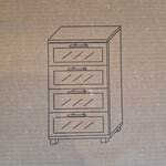 Kast met 4 lades, Deuba, Wit