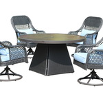 Diningset, Vonarto, Solaro Blue, antraciet