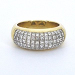 Gouden rijring met princess geslepen diamanten