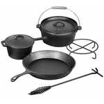 5-Delige Dutch Oven set El Fuego, AY4661, zwart