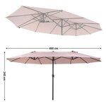 Dubbele parasol Ziigo, LY-17-1TA, taupe