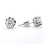 Witgouden solitair oorbellen 1.60 carat