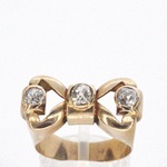 Rosegouden art deco ring met diamanten