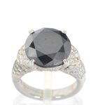 Witgouden ring met zwarte diamant 5.00 carat