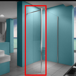 2x Draaibare zijwand met scharnier profiel rechts WB, 20.3949, mat gla