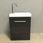 Fontein + kraan 55x40x22 cm WB, kastanjebruin