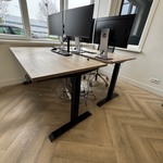 2x Zit-sta bureau, eiken/zwart