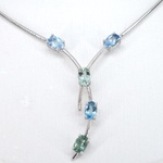 Witgouden ketting met natuurlijke aquamarijn