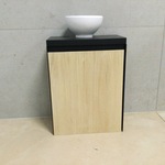 Meubel+ Waskom + kraan 55x40x22 cm WB, bruin/zwart