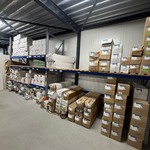 Ca. 6.80 meter Magazijnstelling, grijs/blauw