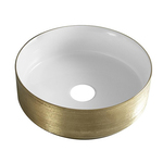 Waskom 36x36x12 cm WB, Mondri 32.3302, glans wit/geb. goud