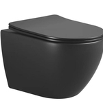 Wandcloset verkort 48 cm + soft close bril WB, 32.4642, mat zwart