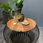 Mango houten salontafel met draadstaal, zwart/bruin