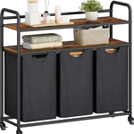 Wasmandmeubel met 3 46 Liter zakken Hzuaneri, zwart/antraciet