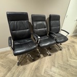 3x Directiefauteuil, zwart