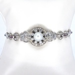 Art-Deco armband met goud en platina, en natuurlijke diamanten en robi