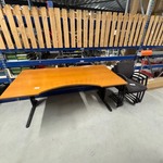 Bureau en 3 stoelen, kersen/zwart