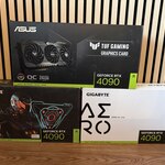 3x Videokaart, Asus & Gigabyte, Geforce RTX 4090