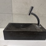 Hardstenen fontein 36x18x9 cm + kraan WB, antraciet