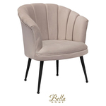 Bella Home Mila – Fauteuil – Velvet – Schelp – Bruin met gouden poten