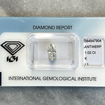 Diamant – 1.02 carat natuurlijke diamant (gecertificeerd)