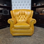 Fauteuil Chesterfield, Haeck, bruin