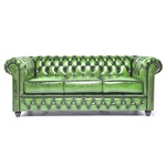3-Zits bank Chesterfield, Brighton, groen