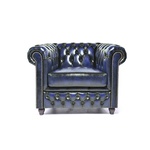 Fauteuil Chesterfield, Brighton, blauw, Bestaand model