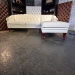 Hoekbank Chesterfield, Acme, creme