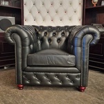 Fauteuil Chesterfield, Brighton, zwart