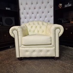 Fauteuil Chesterfield, Melbourne, vanille