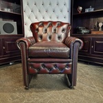 Fauteuil Chesterfield, Scott, rood