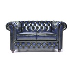 2-Zits bank Chesterfield, Brighton, blauw
