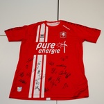 Voetbalshirt FC Twente Meyba, rood, gesigneerd, L