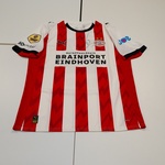 Joey Veerman shirt  –  PSV Puma, rood/wit, gesigneerd, L