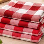 Ca. 320x Keuken theedoek, rood/blauw
