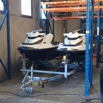 2x Waterscooter op dubbele Pega stallingstrailer, Seadoo, GTX Limited