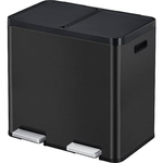 EKO Essential Prullenbak 22+22L  Zwart  RVS