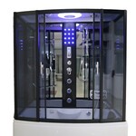 Stoomcabine Vonato, RectaHydro Max, zwarte cabine, wit bad