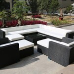 Loungeset Vonato, Esparra, zwart wicker