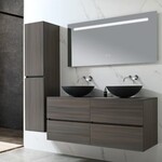 Badkamermeubel Vonato, Modena 130, donker hout decor