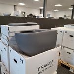 4x   Wandcloset met zitting en deksel Xenz, Gio, antraciet mat