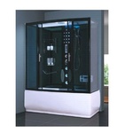 Stoomcabine Vonato, RectaHydro, zwarte cabine, wit bad