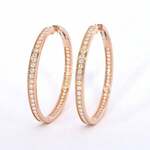 Rosegouden oorbellen met diamanten