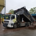 Vrachtwagen, DAF, FAN CF75 met laadkraan Hiab XS kipper Vossebelt, 201